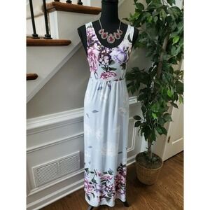 Entro Floral Polyester Scoop Neck Maxi Dress